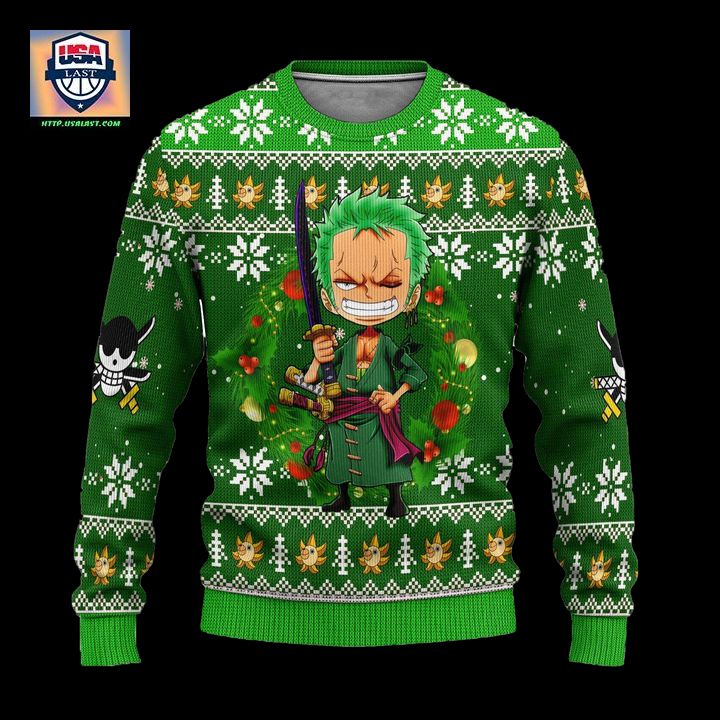 Roronoa Zoro One Piece Anime Ugly Christmas Sweater Xmas Gift