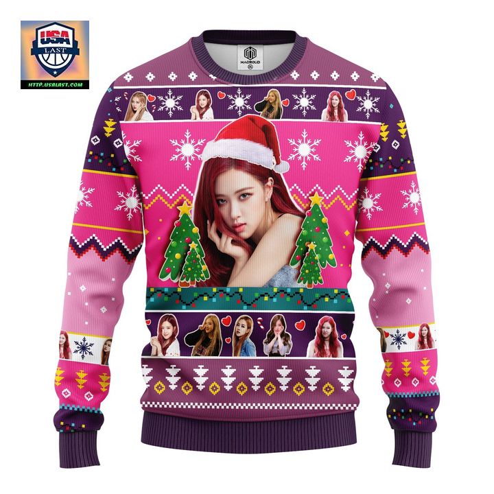 Rose Black Pink Ugly Christmas Sweater Amazing Gift Idea Thanksgiving Gift