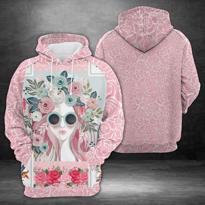 Rose Girl 3D All Over Print Hoodie & Zip Hoodie