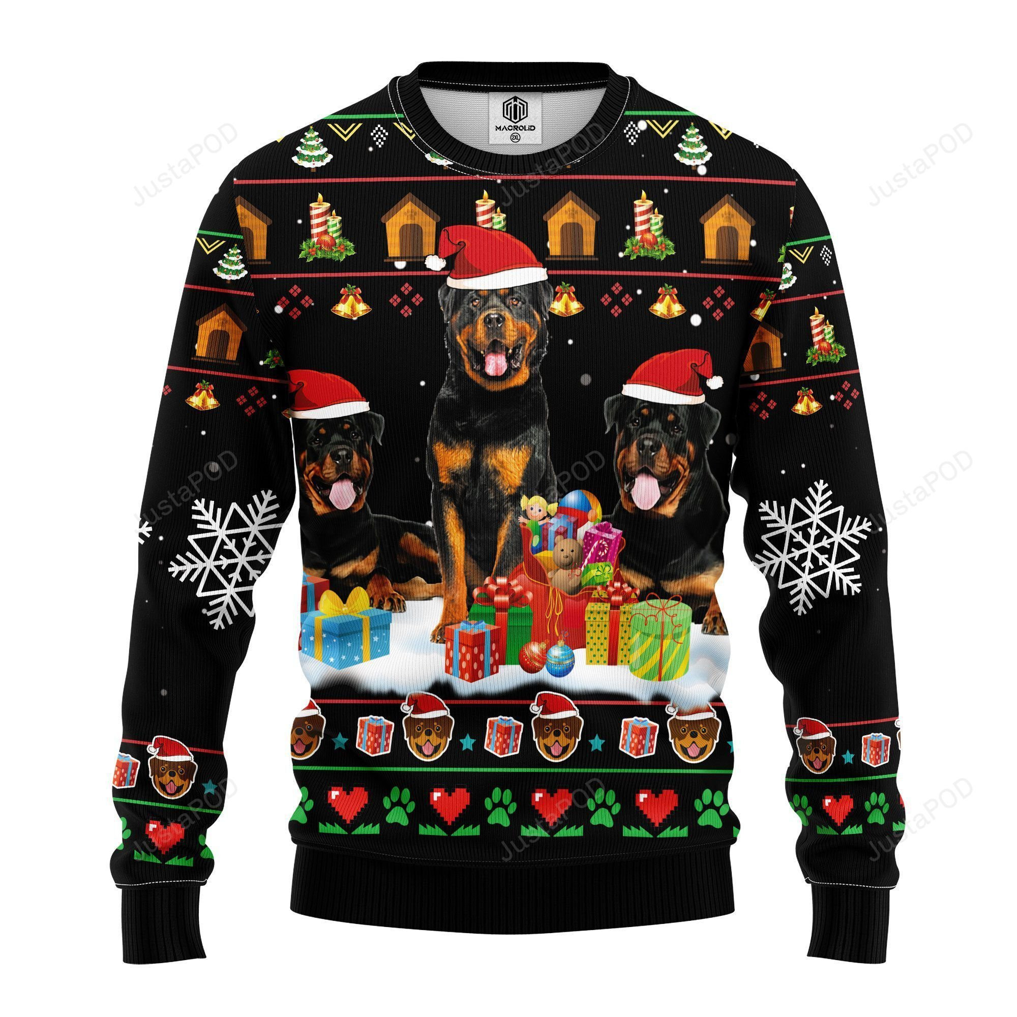 Rottweiler For Merry Christmas Ugly Christmas Sweater, Perfect Holiday Gift