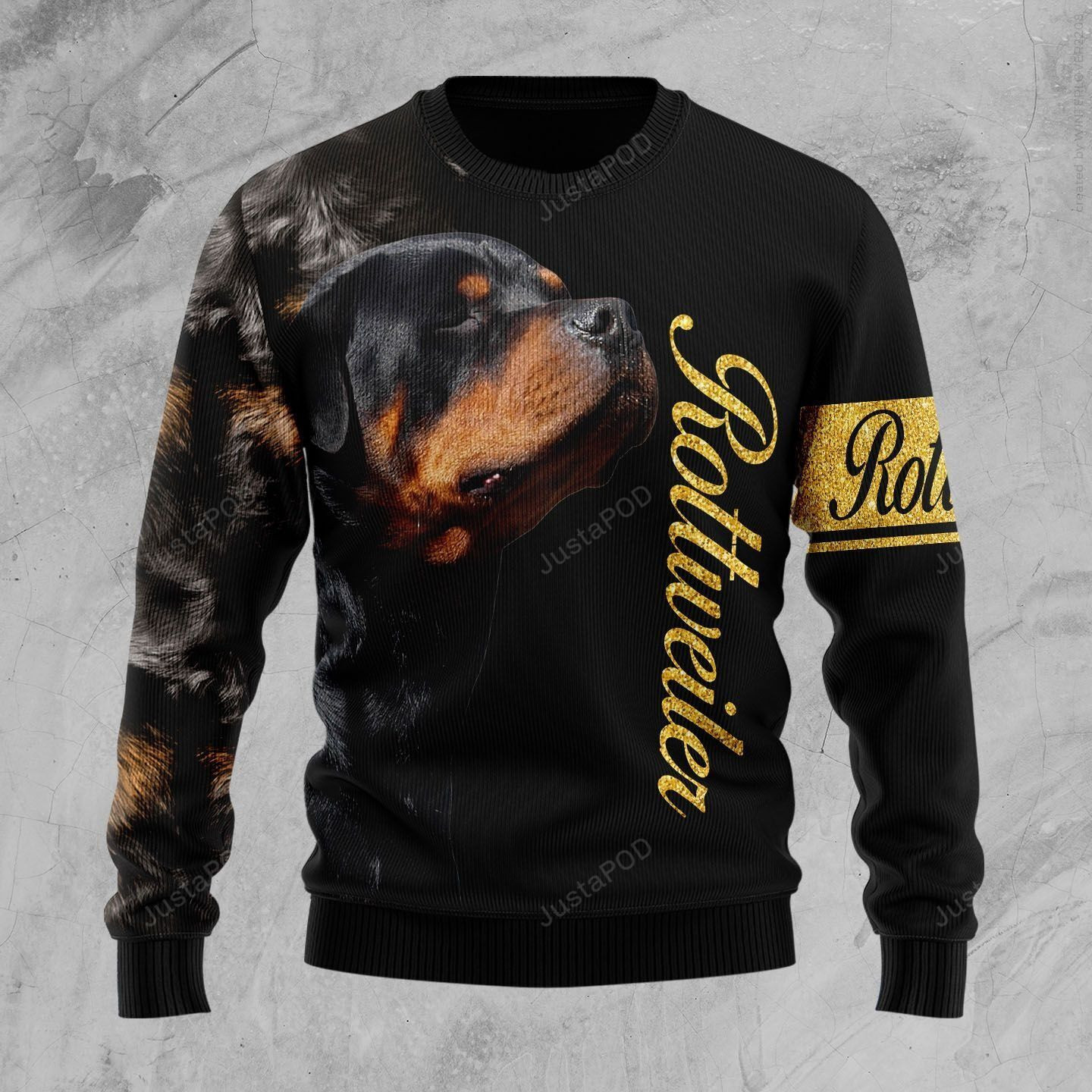 Rottweiler Half Cool Ugly Christmas Sweater, Perfect Holiday Gift