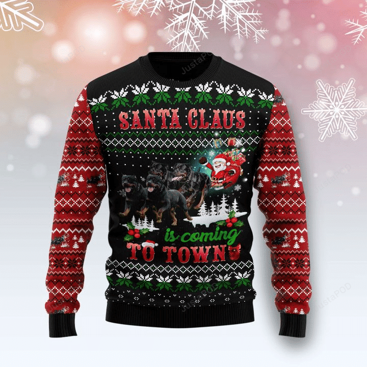 Rottweiler Town Christmas Ugly Christmas Sweater, Perfect Holiday Gift