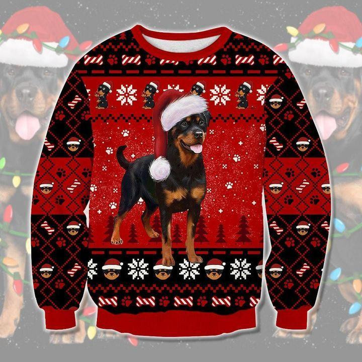 Rottweiler Ugly Christmas Sweater, Perfect Holiday Gift