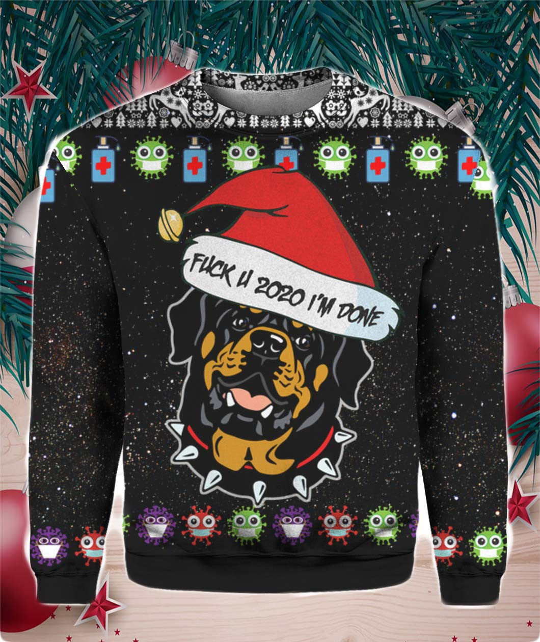 Rottweiler Ugly Christmas Sweater, Perfect Holiday Gift