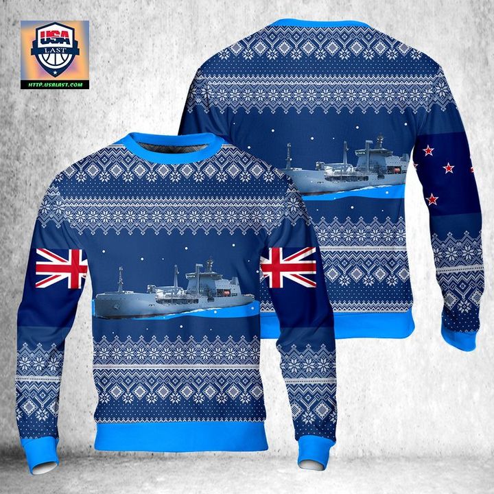 Royal New Zealand Navy RNZN HMNZS Aotearoa A11 Ugly Christmas Sweater 3D