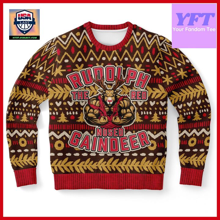 Rudolph The Red Nose Reindeer Hunt 3d Ugly Christmas Sweater
