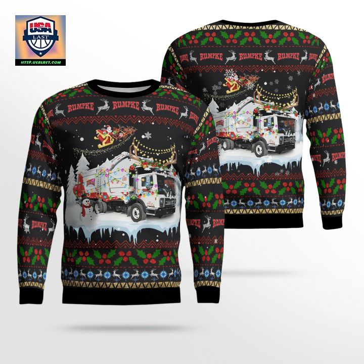 Rumpke Waste Recycling Christmas AOP Sweater