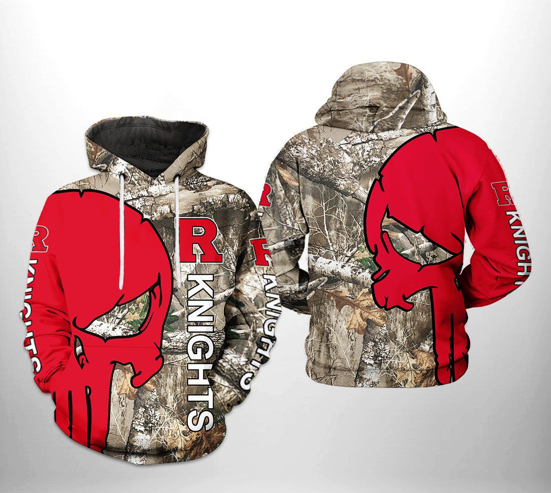 Rutgers Scarlet Knights NCAA Camo Veteran Hunting 3D All Over Print Hoodie & Zip Hoodie