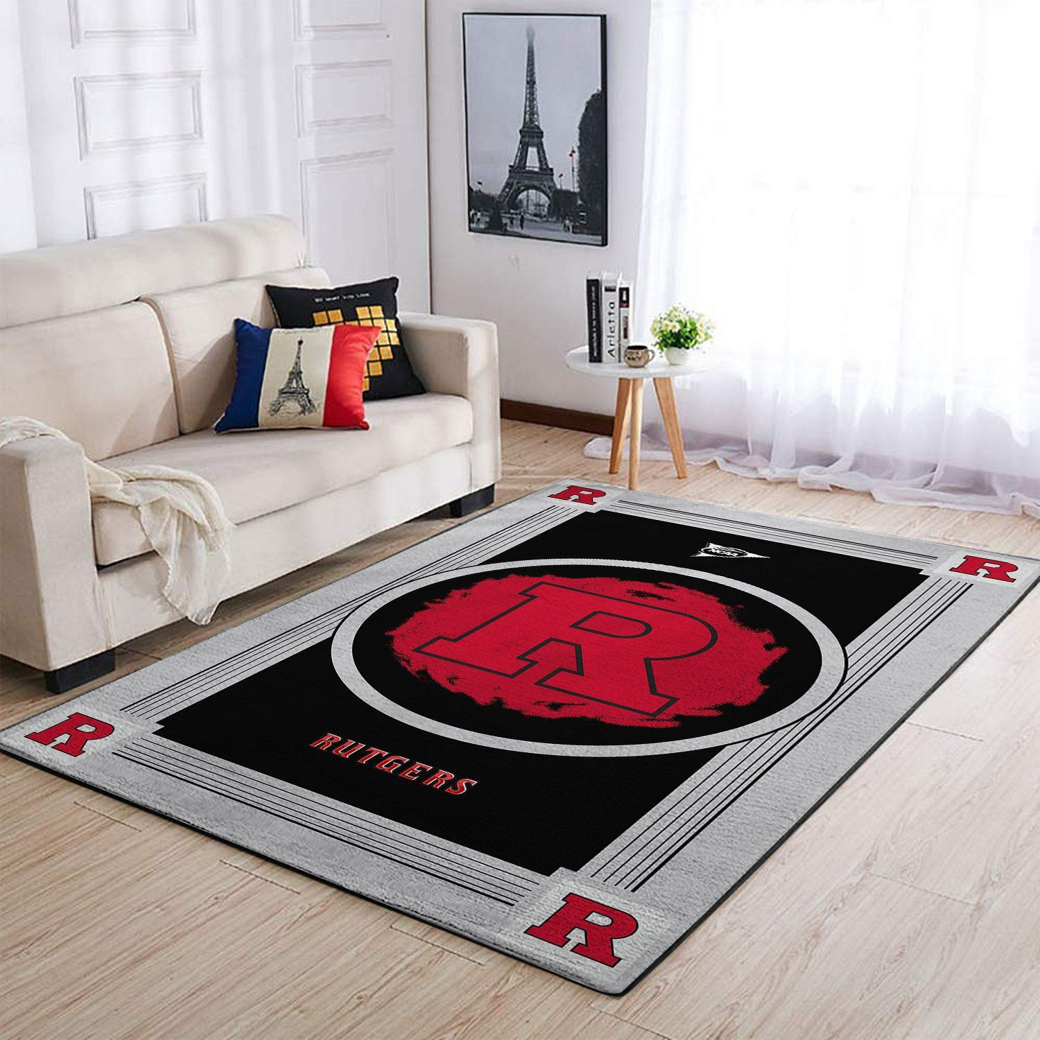 Rutgers Scarlet Knights Team Logo Nice Gift Rectangle Area Rug – Full Print Carpet For Living Room & Bedroom Home Decor