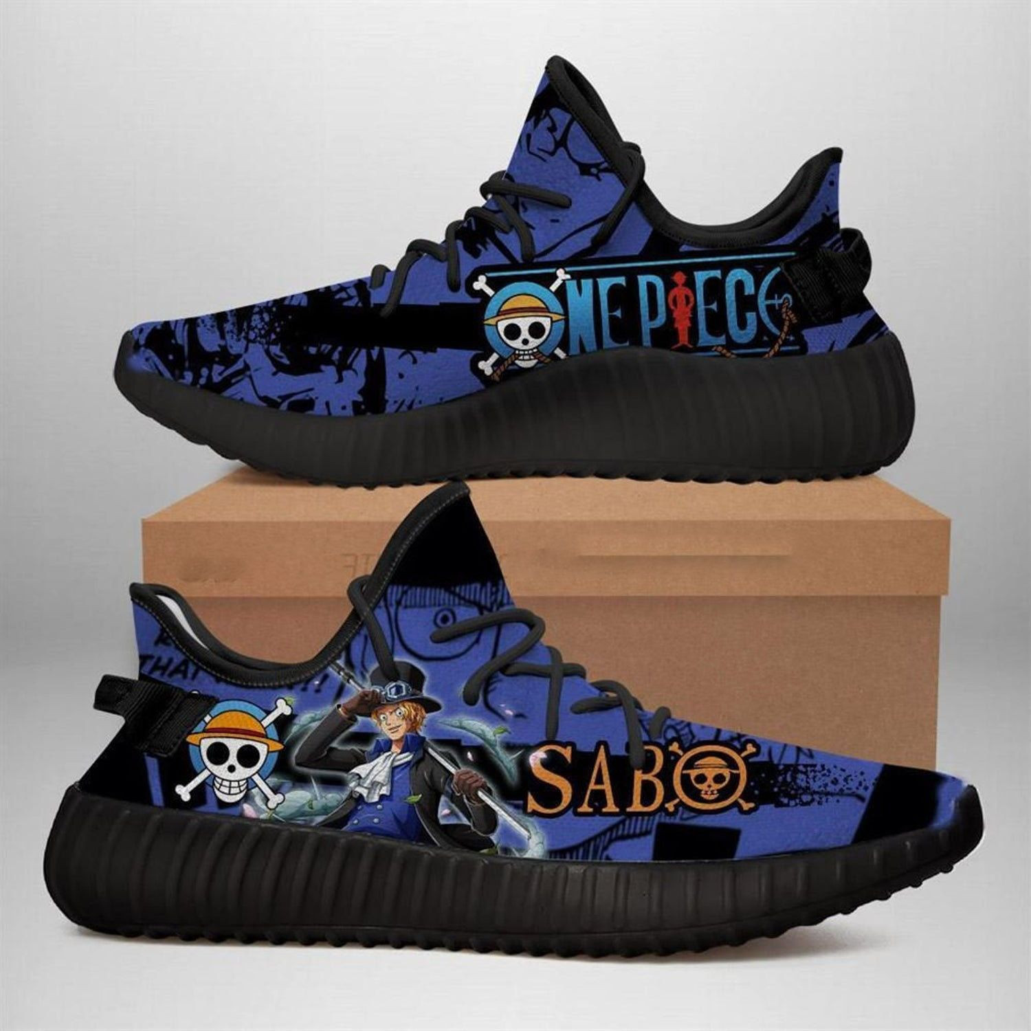 Sabo Yz One Piece Anime Black Shoes Sneakers