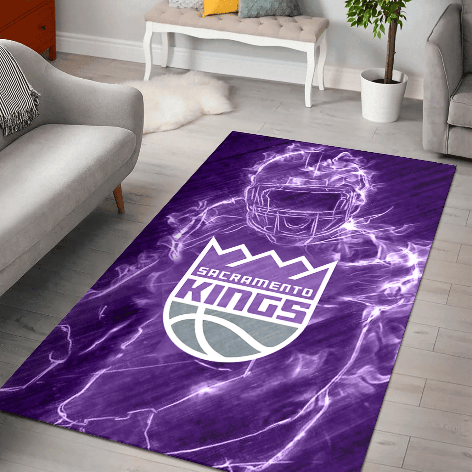 Sacramento Kings Legend 3D Full Print Rectangle Area Rug – Full Print Carpet For Living Room & Bedroom Home Decor