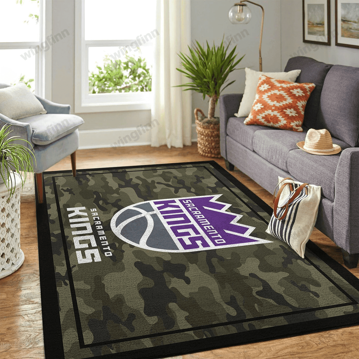 Sacramento Kings Rectangle Area Rug – Full Print Carpet For Living Room & Bedroom Home Decor