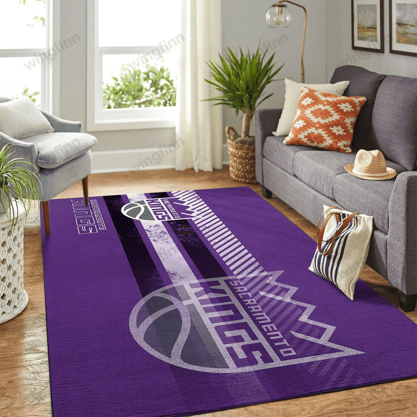 Sacramento Kings Rectangle Area Rug – Full Print Carpet For Living Room & Bedroom Home Decor