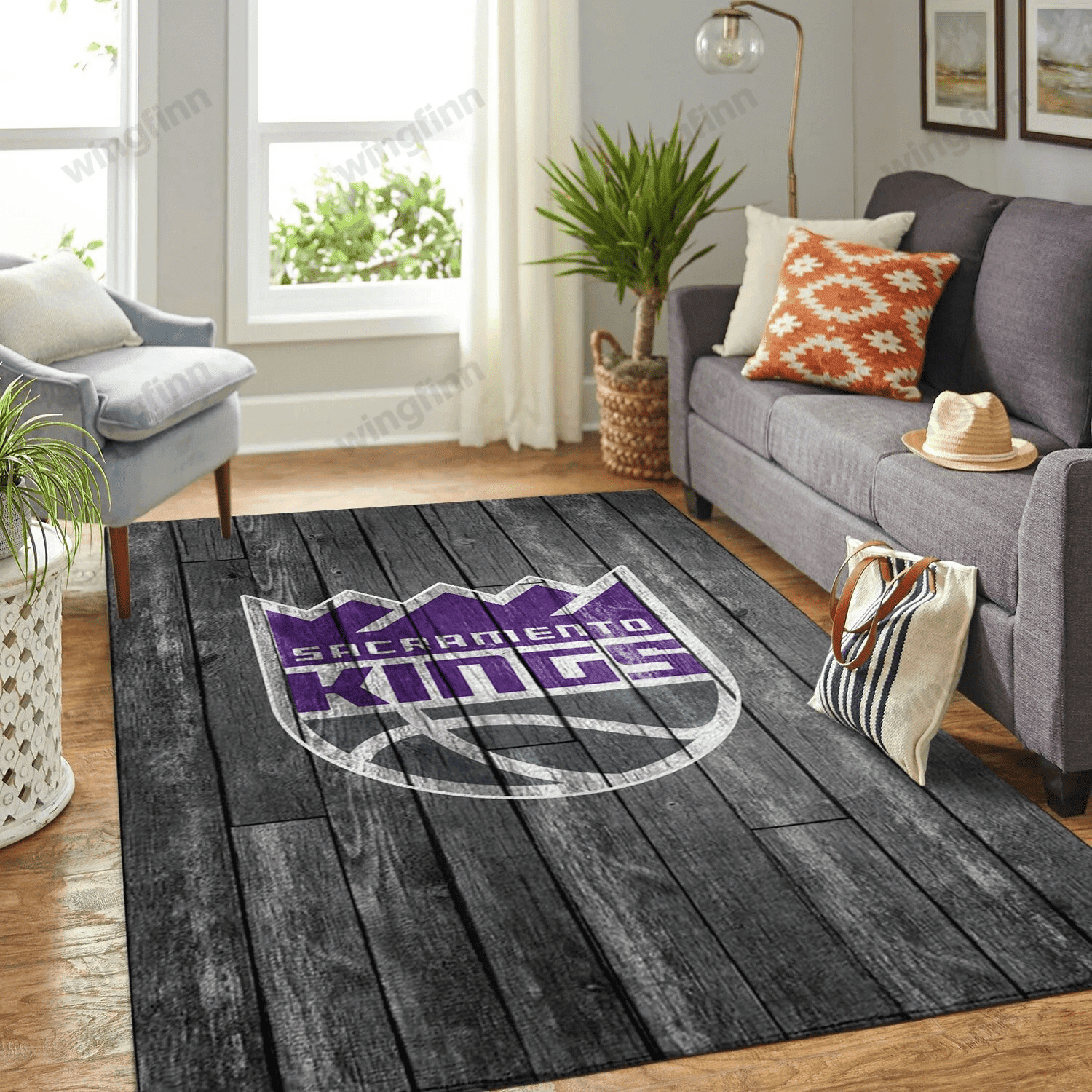 Sacramento Kings Rectangle Area Rug – Full Print Carpet For Living Room & Bedroom Home Decor