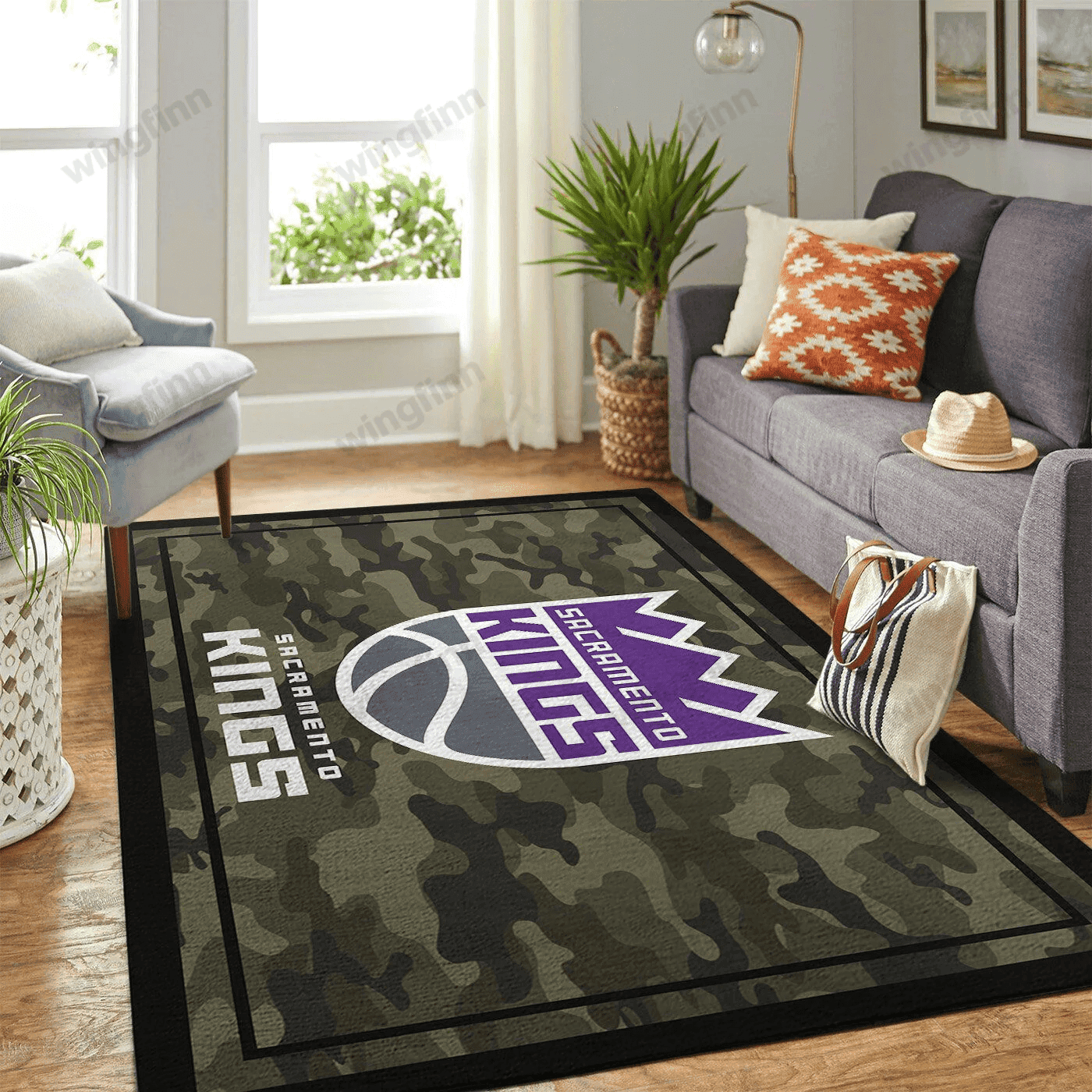 Sacramento Kings Rectangle Area Rug – Full Print Carpet For Living Room & Bedroom Home Decor