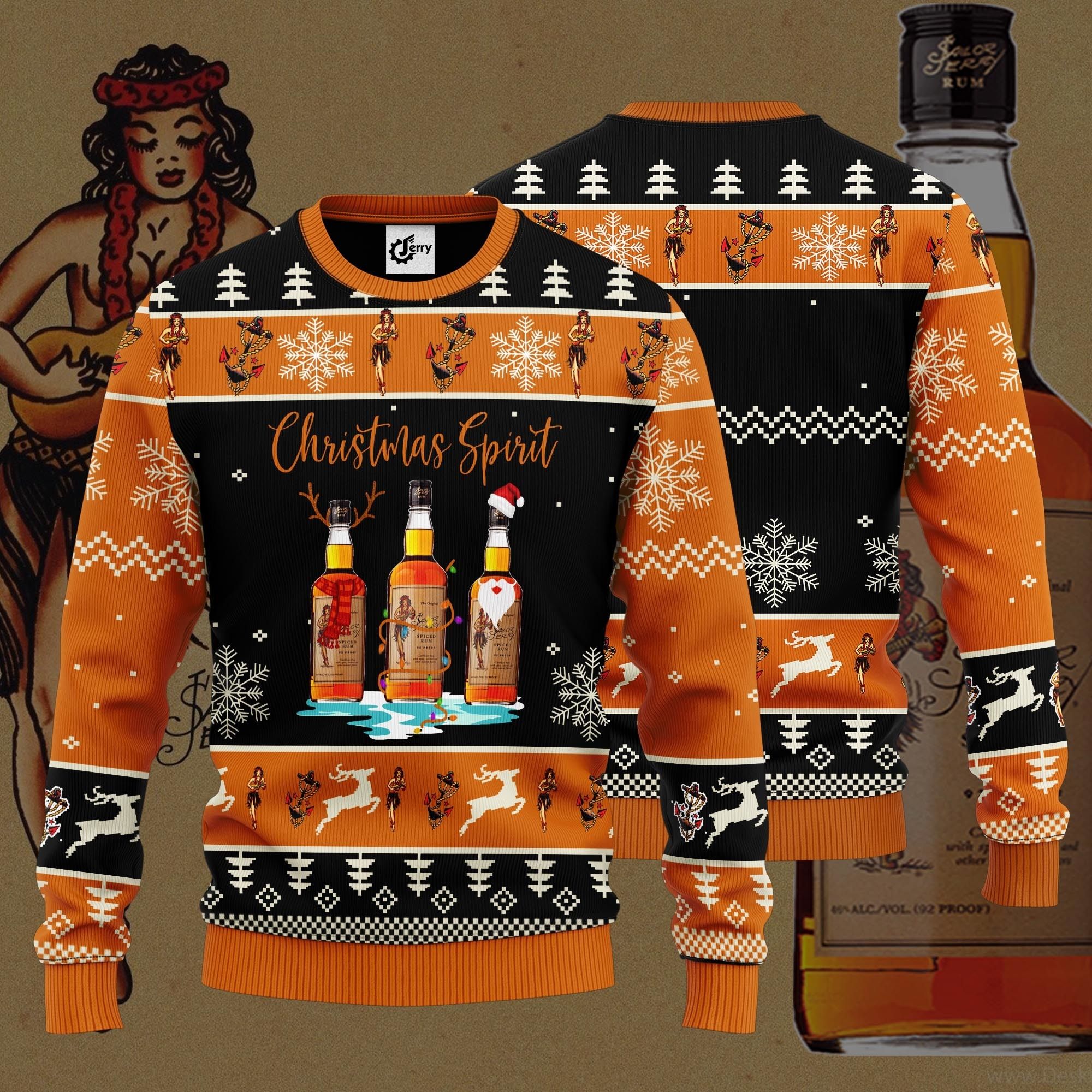 Sailor Jerry Christmas Spirit Ugly Christmas Sweater