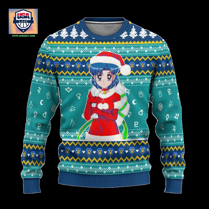 Sailor Mercury Ugly Christmas Sweater Sailor Moon Anime Xmas Gift