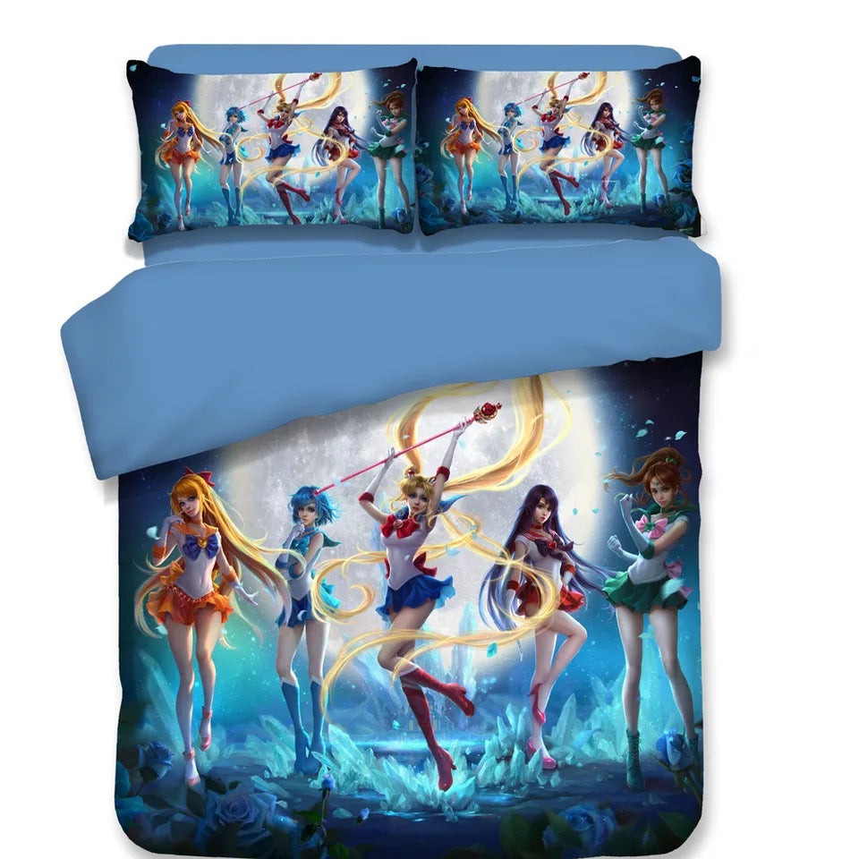 Sailor Moon Duvet Cover Quilt Cover Pillowcase Bedding Set Bed Linen Home Bedroom Decor