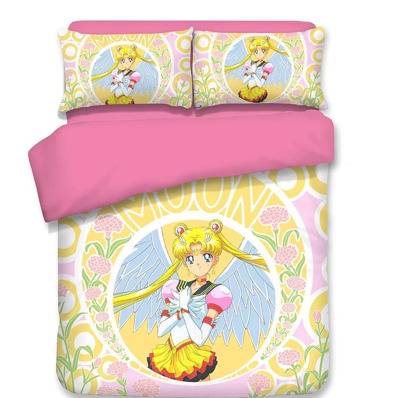 Sailor Moon Duvet Cover Quilt Cover Pillowcase Bedding Set Bed Linen Home Bedroom Decor