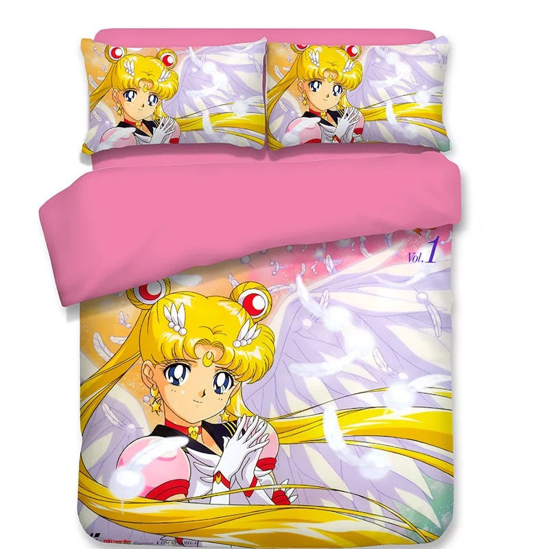 Sailor Moon Duvet Cover Quilt Cover Pillowcase Bedding Set Bed Linen Home Bedroom Decor