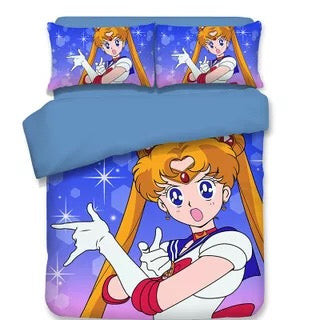 Sailor Moon Duvet Cover Quilt Cover Pillowcase Bedding Set Bed Linen Home Bedroom Decor