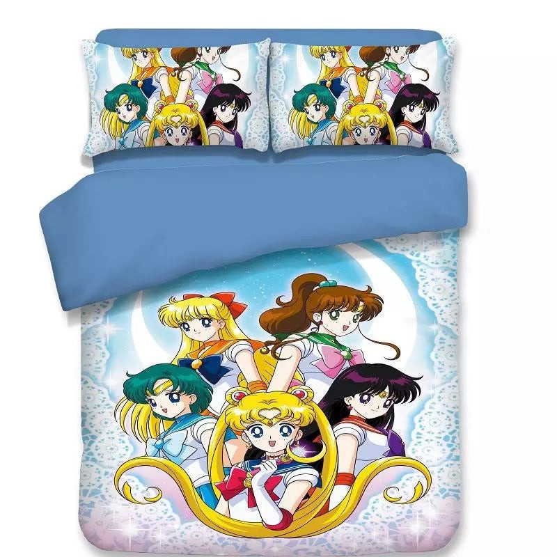 Sailor Moon Duvet Cover Quilt Cover Pillowcase Bedding Set Bed Linen Home Bedroom Decor