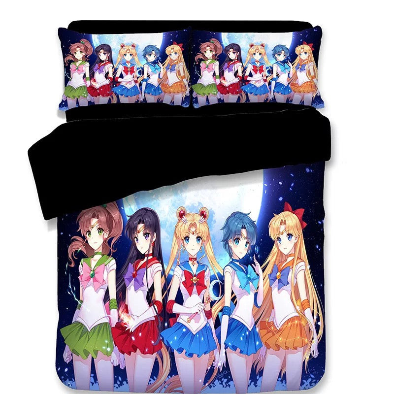 Sailor Moon Duvet Cover Quilt Cover Pillowcase Bedding Set Bed Linen Home Bedroom Decor