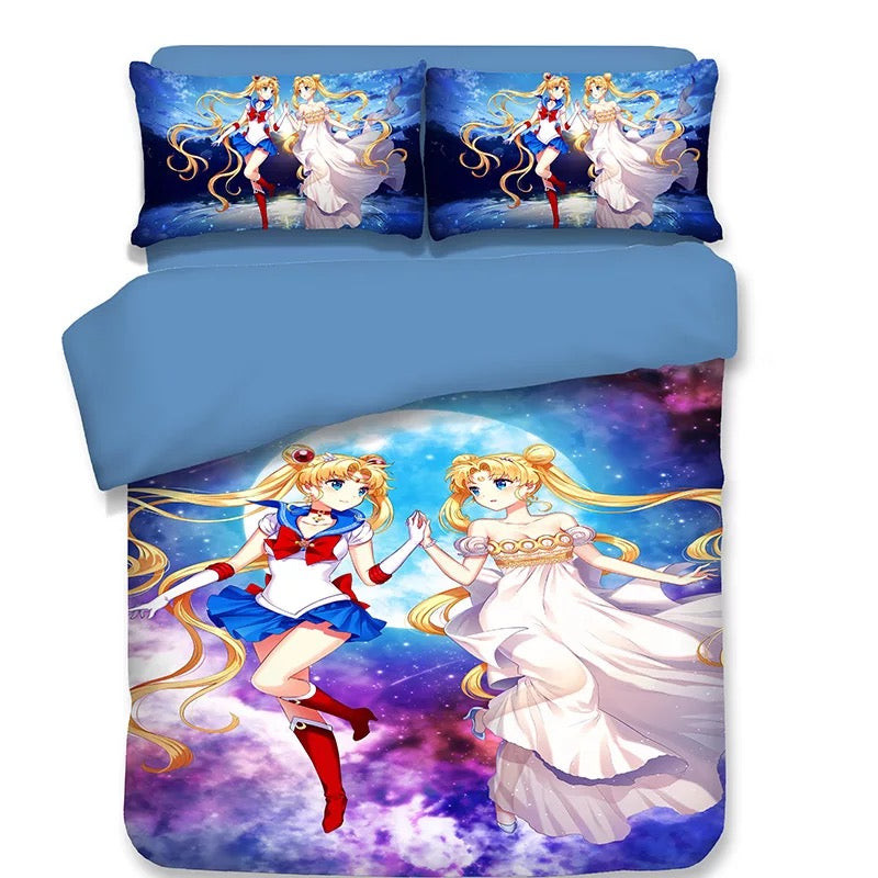 Sailor Moon Duvet Cover Quilt Cover Pillowcase Bedding Set Bed Linen Home Bedroom Decor