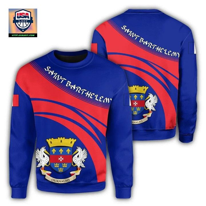 Saint Barthelemy Coat Of Arms Sweater Cricket Style J5W