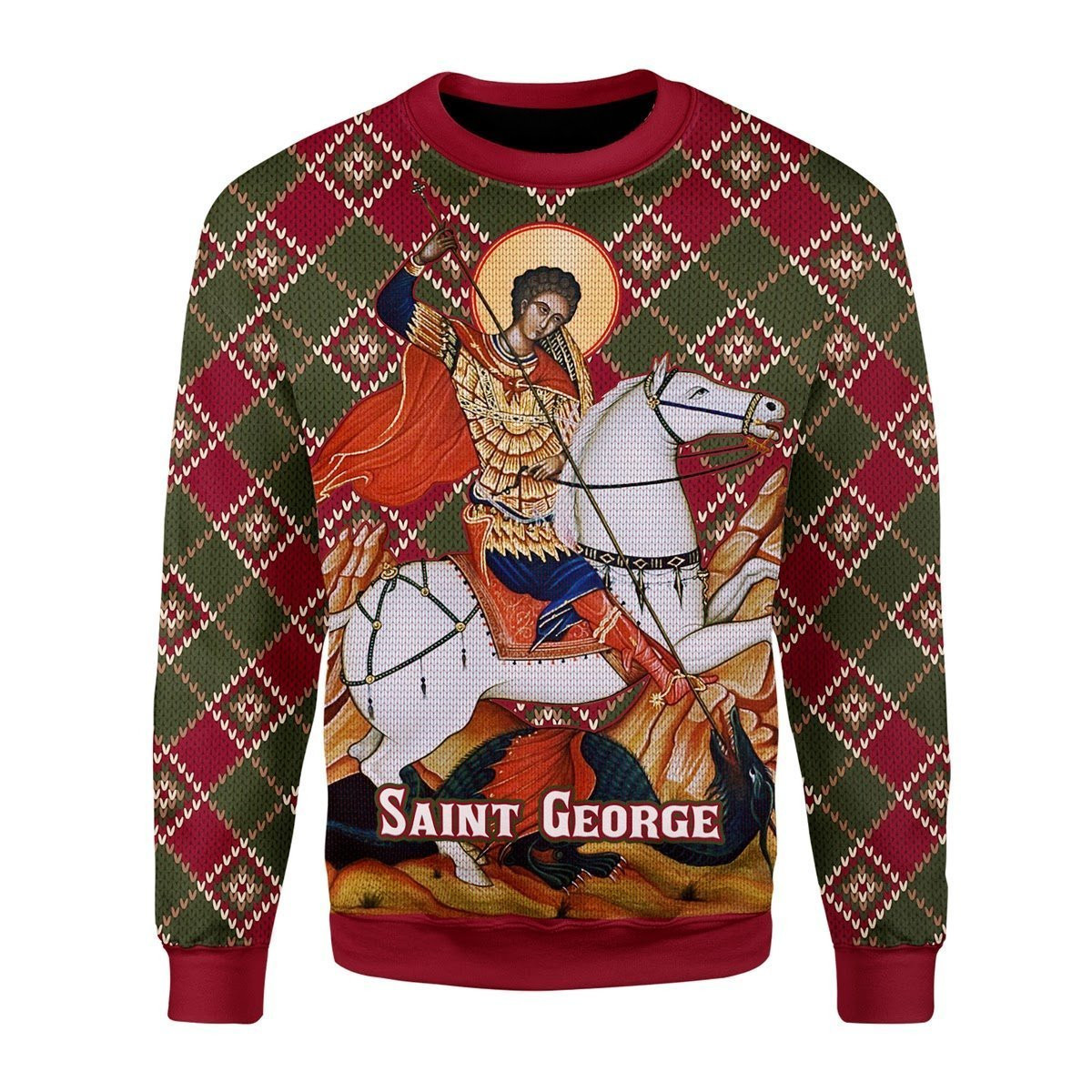 Saint George Ugly Christmas Sweater, Perfect Holiday Gift