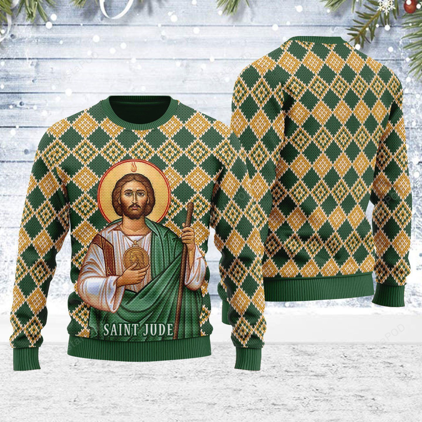 Saint Jude Ugly Christmas Sweater, Perfect Holiday Gift
