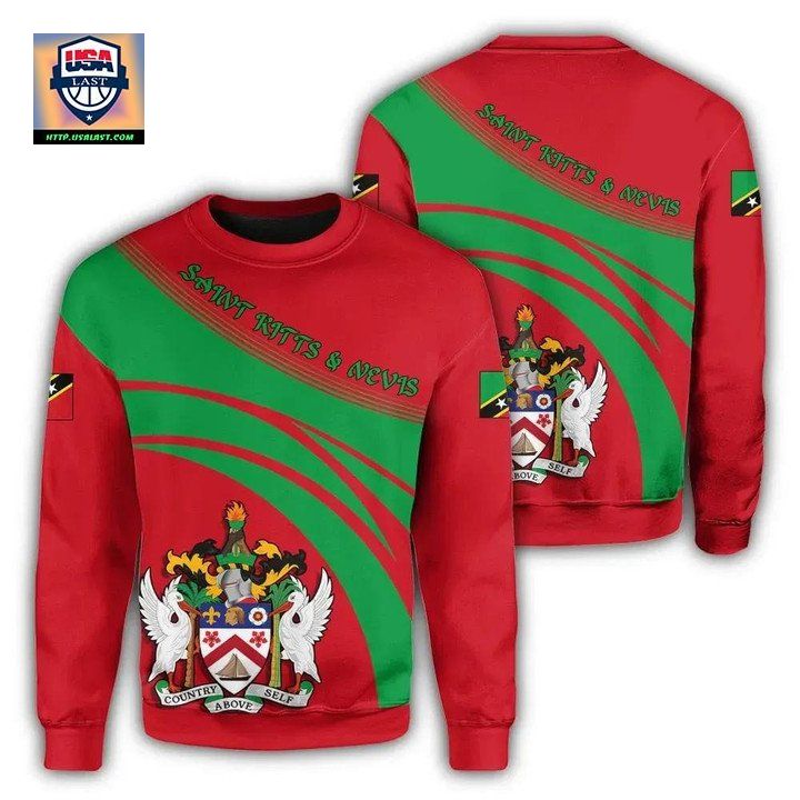 Saint Kitts And Nevis Coat Of Arms Sweater Cricket Style J5W