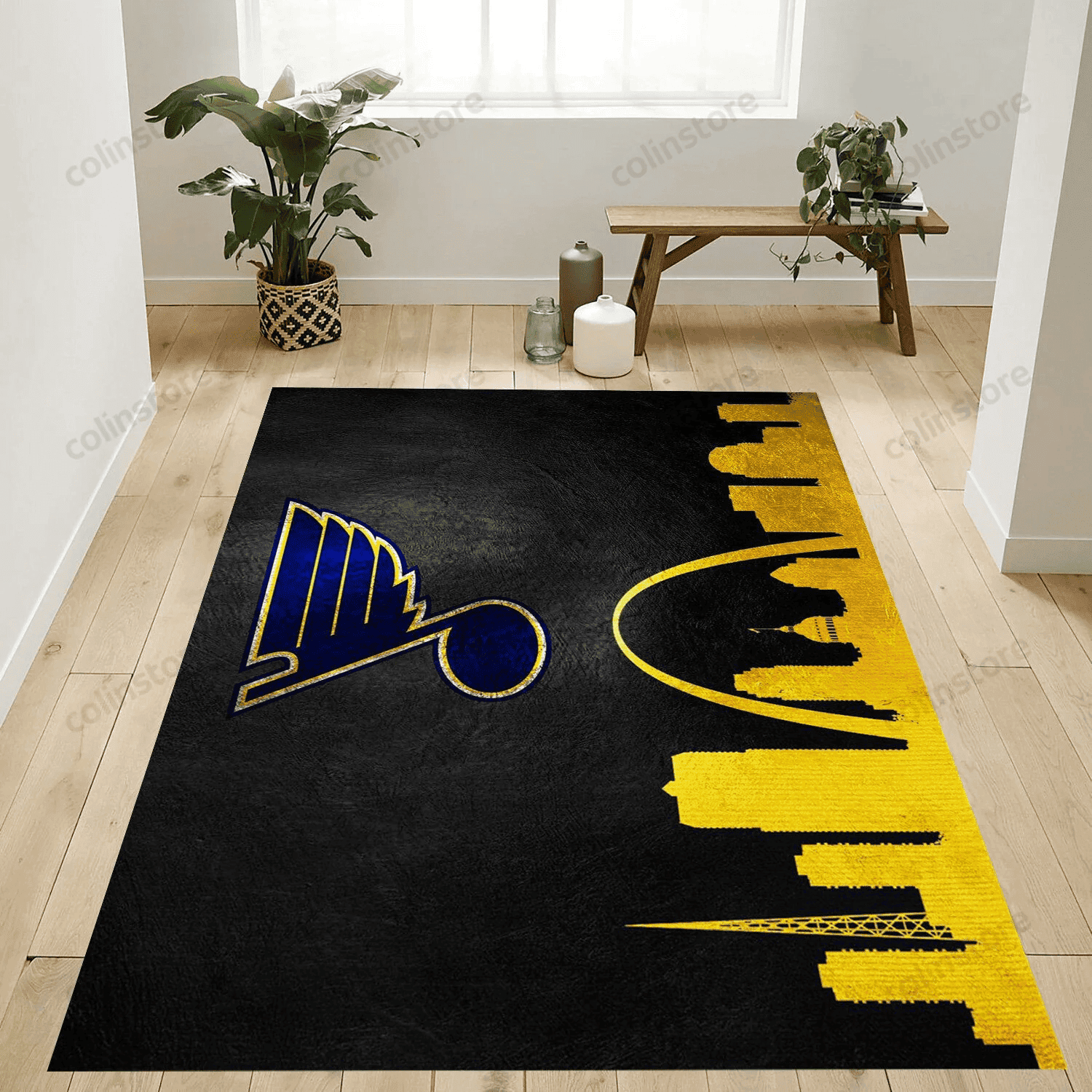 Saint Louis Blues Skyline 3D Rectangle Area Rug – Full Print Carpet For Living Room & Bedroom Home Decor