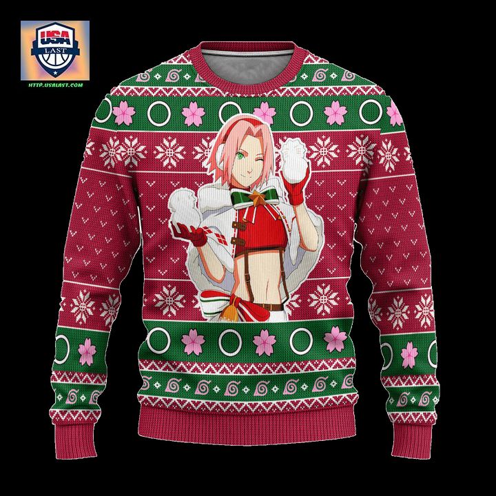 Sakura Teen Age Ugly Christmas Sweater Naruto Anime Xmas Gift