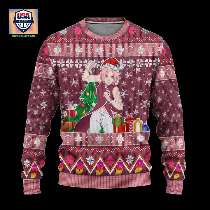 Sakura Uchiha Anime Ugly Christmas Sweater Custom Boruto Xmas Gift