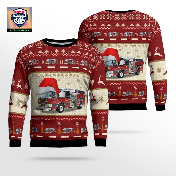 Salisbury North Carolina Locke Fire Department Christmas Sweater 3D