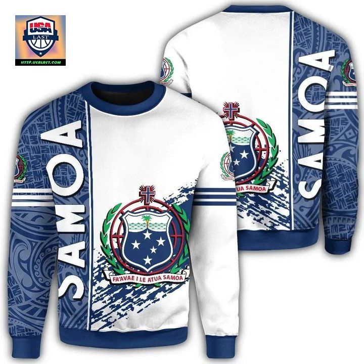 Samoa Coat Of Arms Sweater Quarter Style J1C