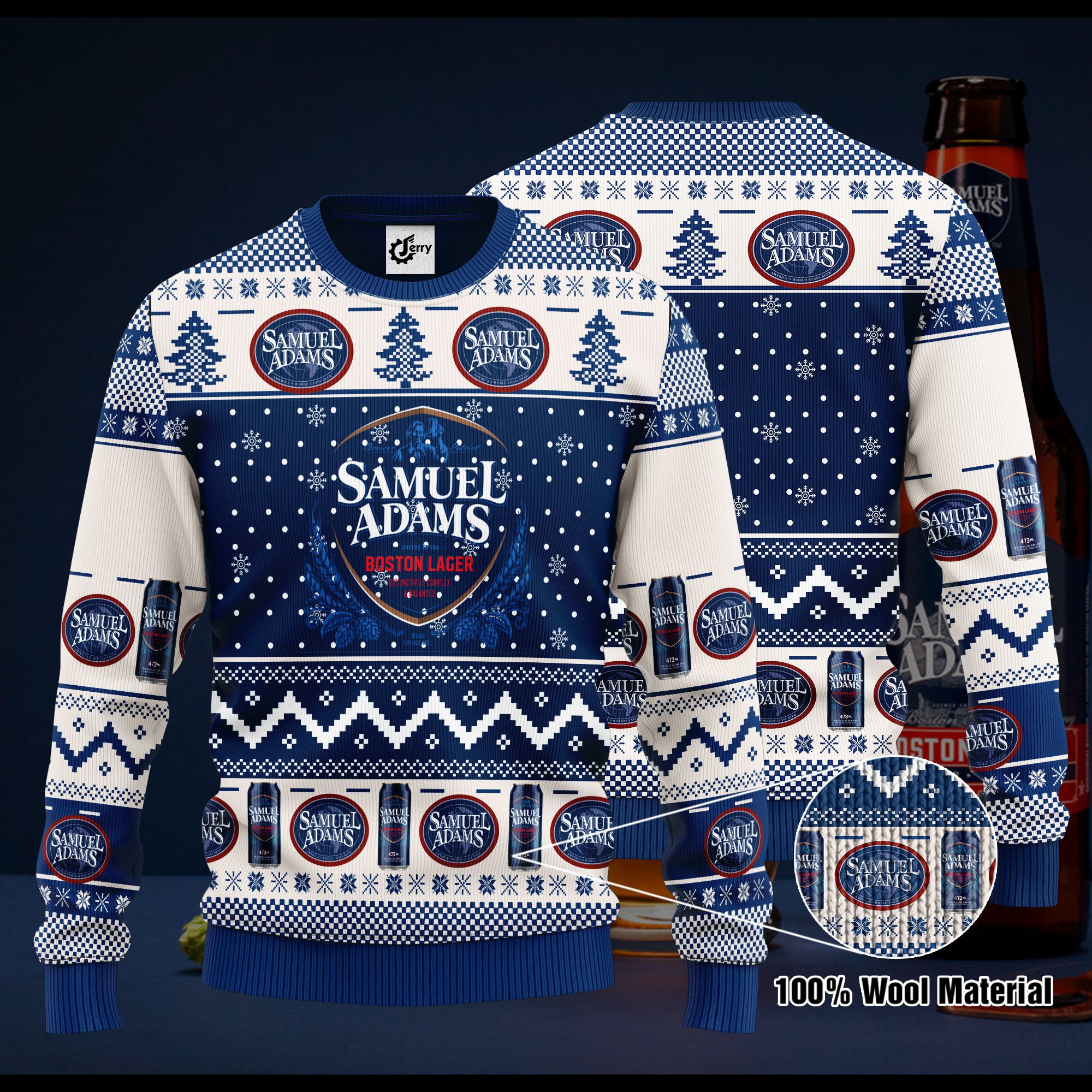 Samuel Adams 3D Print Ugly Christmas Sweater, Hoodie, Zip Hoodie, Bomber Jacket