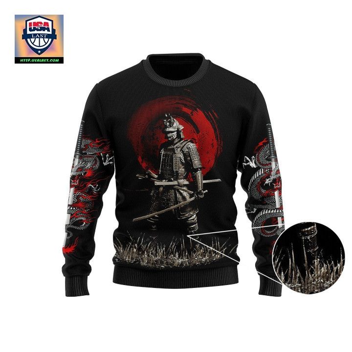 Samurai Tattoo Ugly Christmas Sweater For Men Women Adult Us4135