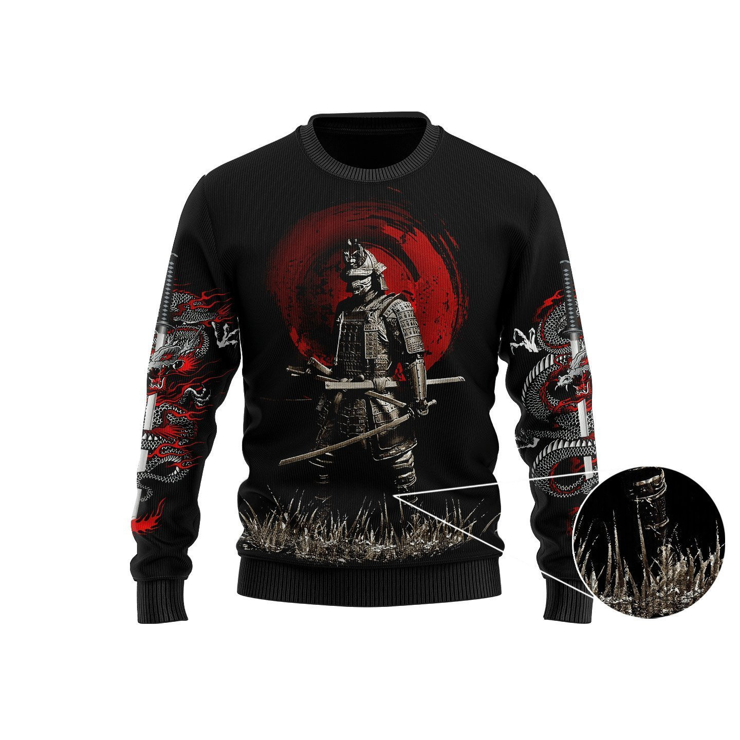 Samurai Tattoo Ugly Christmas Sweater, Perfect Holiday Gift