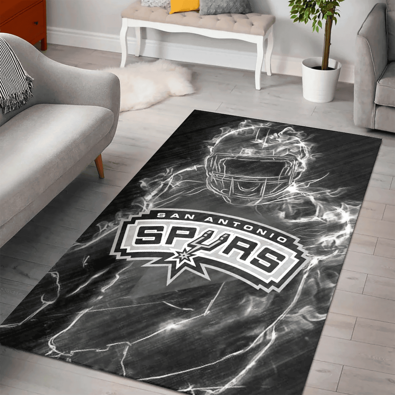 San Antonio Spurs Legend 3D Full Print Rectangle Area Rug – Full Print Carpet For Living Room & Bedroom Home Decor
