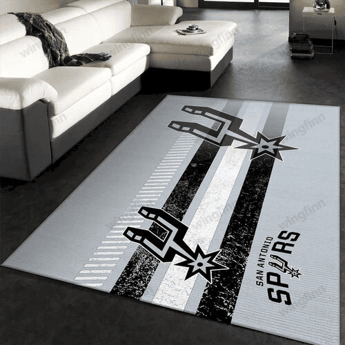 San Antonio Spurs Team Logo Nice Rectangle Area Rug – Full Print Carpet For Living Room & Bedroom Home Decor
