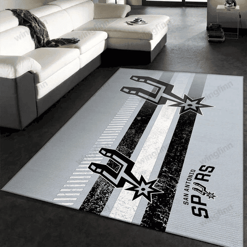 San Antonio Spurs Team Logo Nice Rectangle Area Rug – Full Print Carpet For Living Room & Bedroom Home Decor
