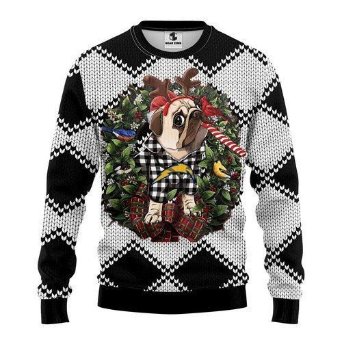 San Diego Chargers Pug Dog Ugly Christmas Sweater, Perfect Holiday Gift