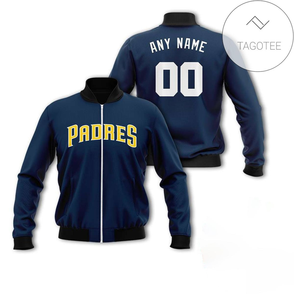 San Diego Padres Personalized Name Number Navy Bomber Jacket | MLB Team Jacket for Men & Women | Baseball Fan Gift
