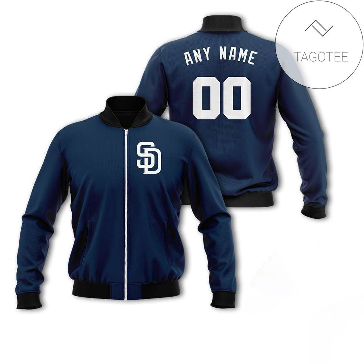 San Diego Padres Personalized Name Number Navy Bomber Jacket | MLB Team Jacket for Men & Women | Baseball Fan Gift