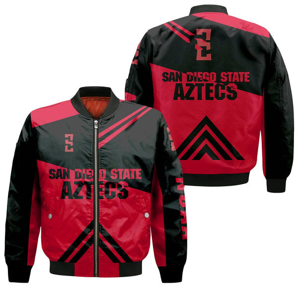 San Diego State Aztecs Stripes Version Bomber Jacket | NCAA College Team Jacket for Men & Women | Sports Fan Gift
