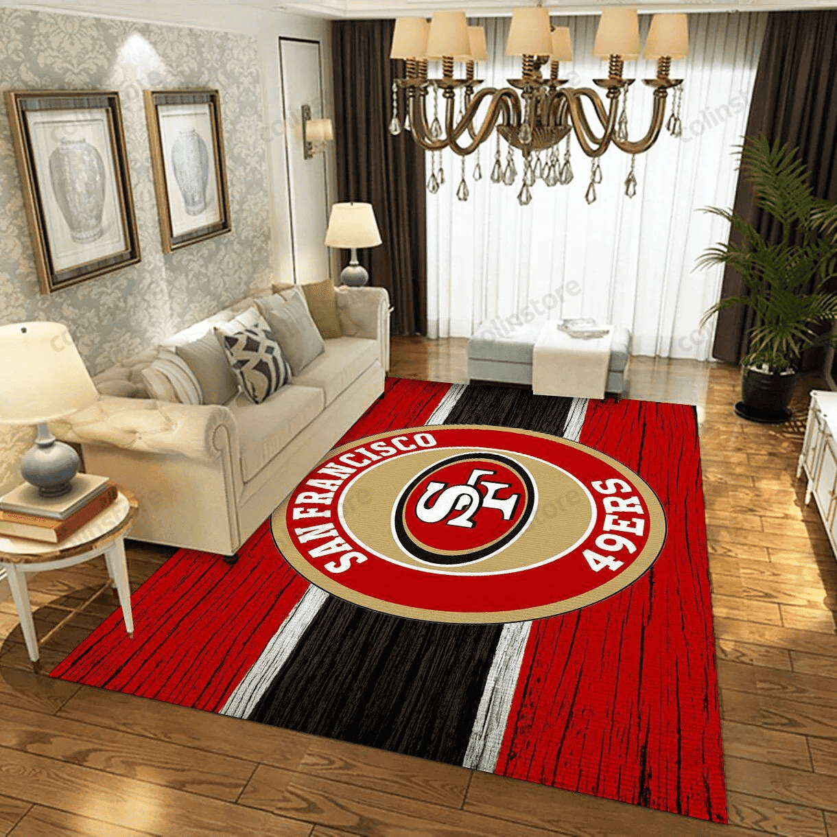 San Francisco 49ers 3D Rectangle Area Rug – Full Print Carpet For Living Room & Bedroom Home Decor