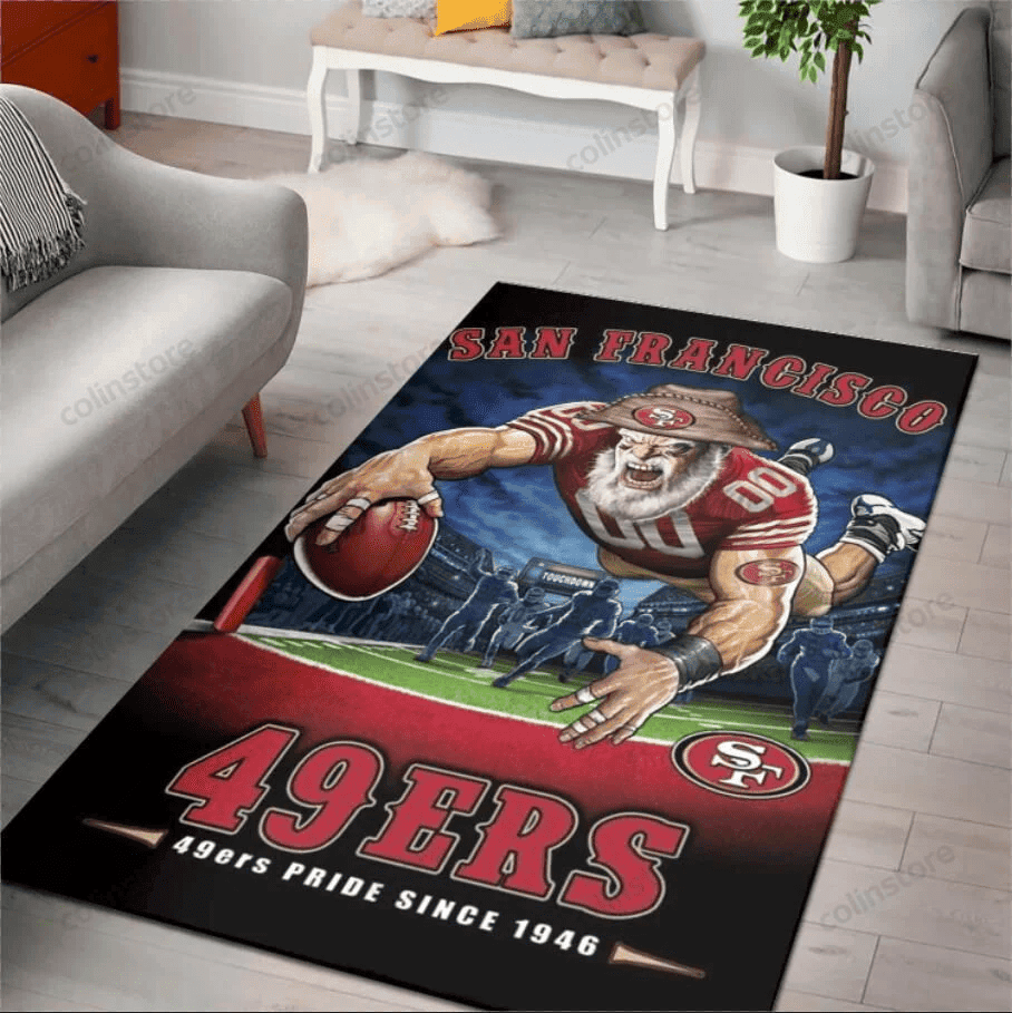 San Francisco 49ers 49ers Pride Since 1946 Rectangle Area Rug – Full Print Carpet For Living Room & Bedroom Home Decor