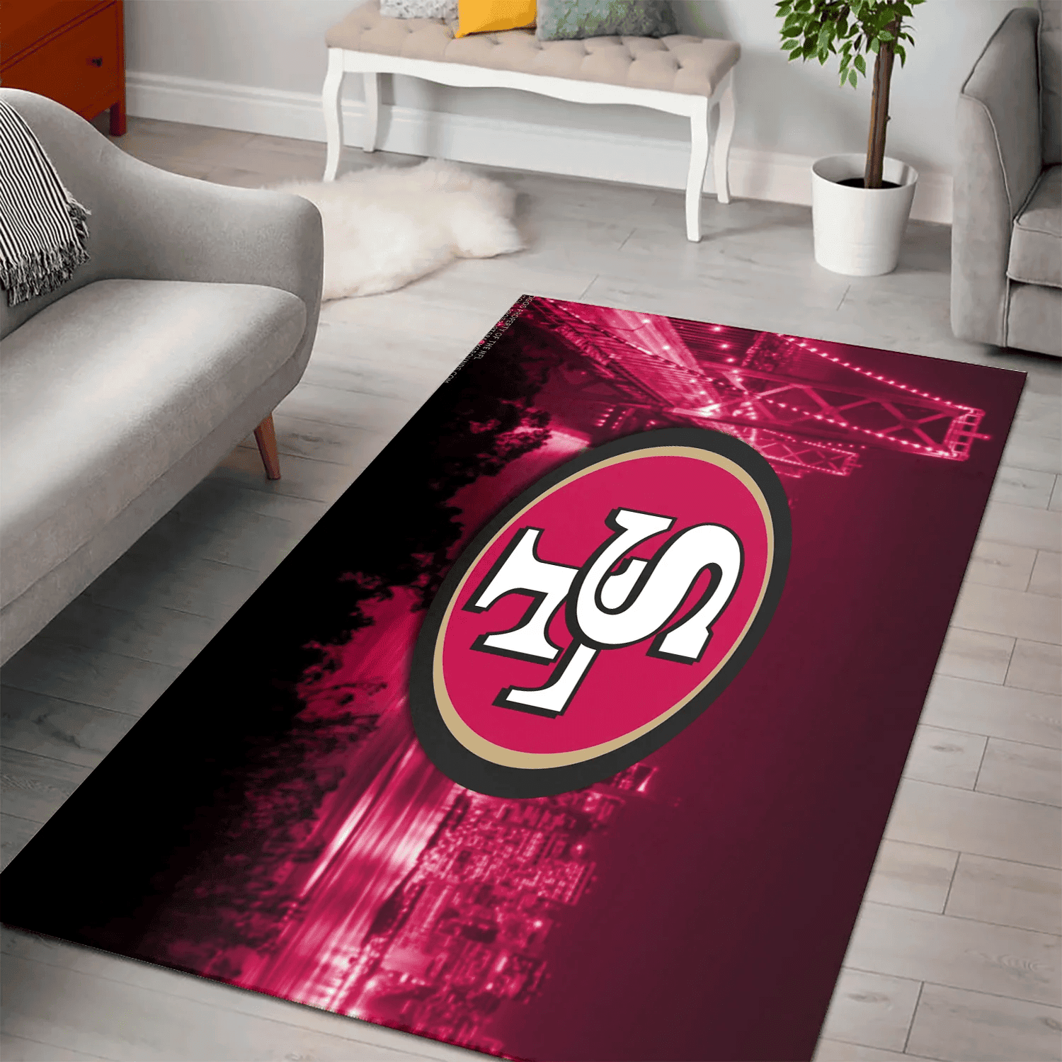 San Francisco 49ers City 3D Full Print Rectangle Area Rug – Full Print Carpet For Living Room & Bedroom Home Decor